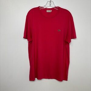 Lacoste Pima Cotton Logo Tee Shirt Pink/Red Crewneck‎ T-Shirt Men’s XL